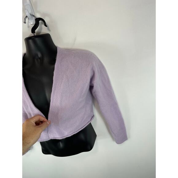 Naked Cashmere Cropped Shrug Cardigan Sweater Lavender Purple Size Small - Picture 9 of 12